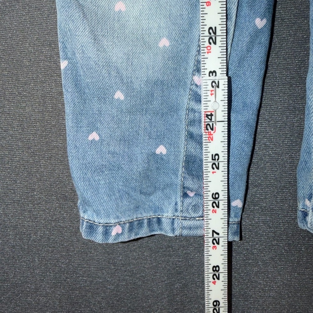 OshKosh Bgosh Girls 24M Blue Denim Heart Print Bib Overalls Light Wash 1K338210 - Picture 5 of 10